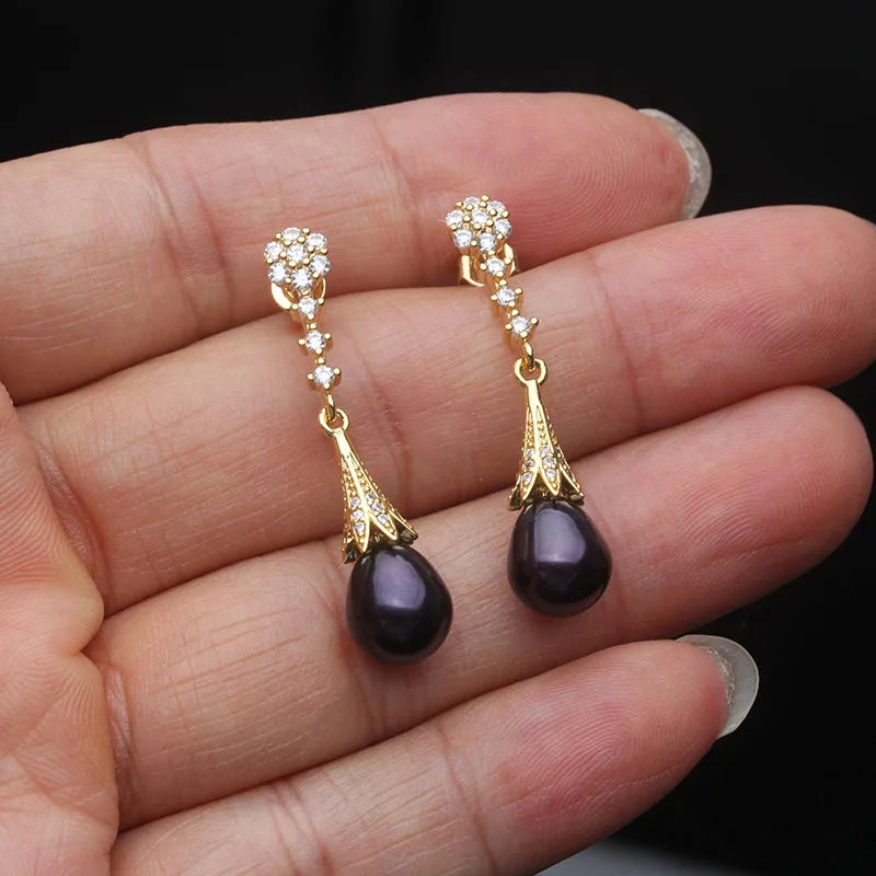 Real Freshwater Natural Pearl Earrings