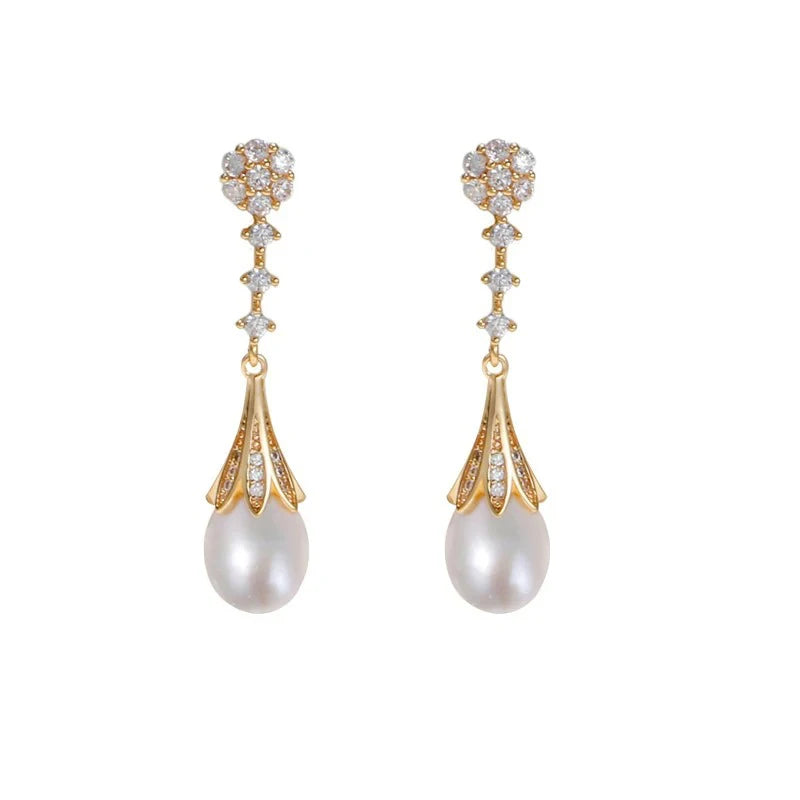 Real Freshwater Natural Pearl Earrings