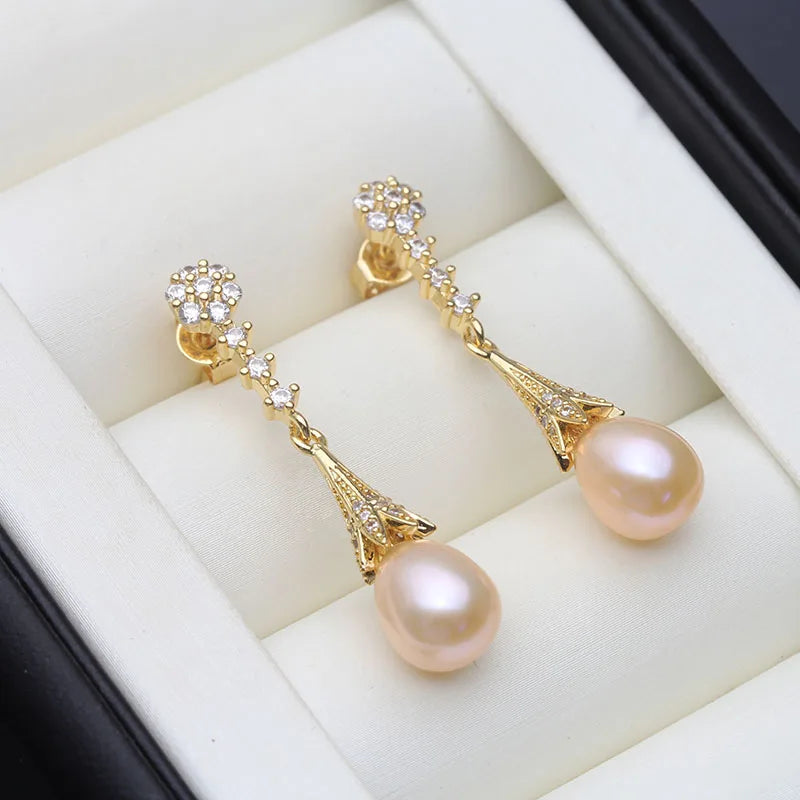 Real Freshwater Natural Pearl Earrings