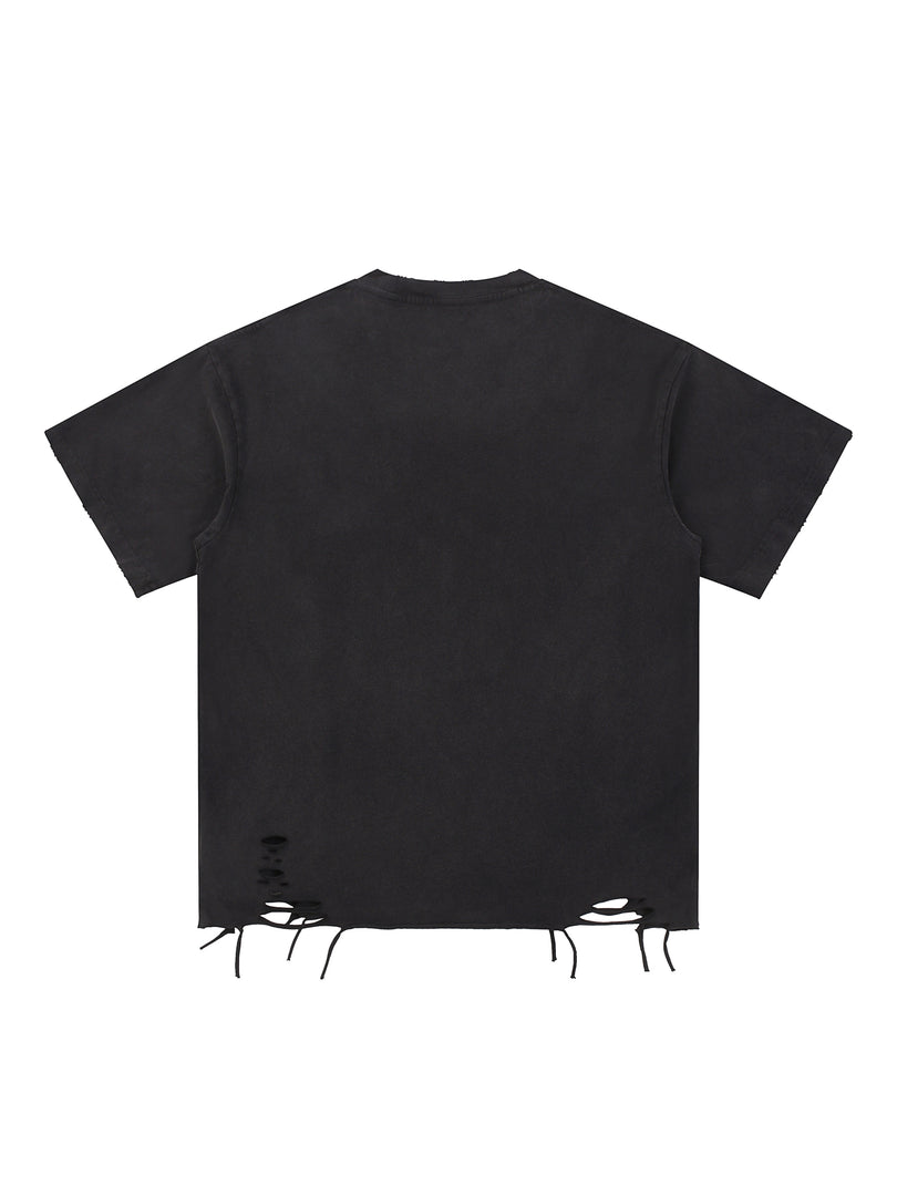 Snow Washed Raw-Hem T-Shirt