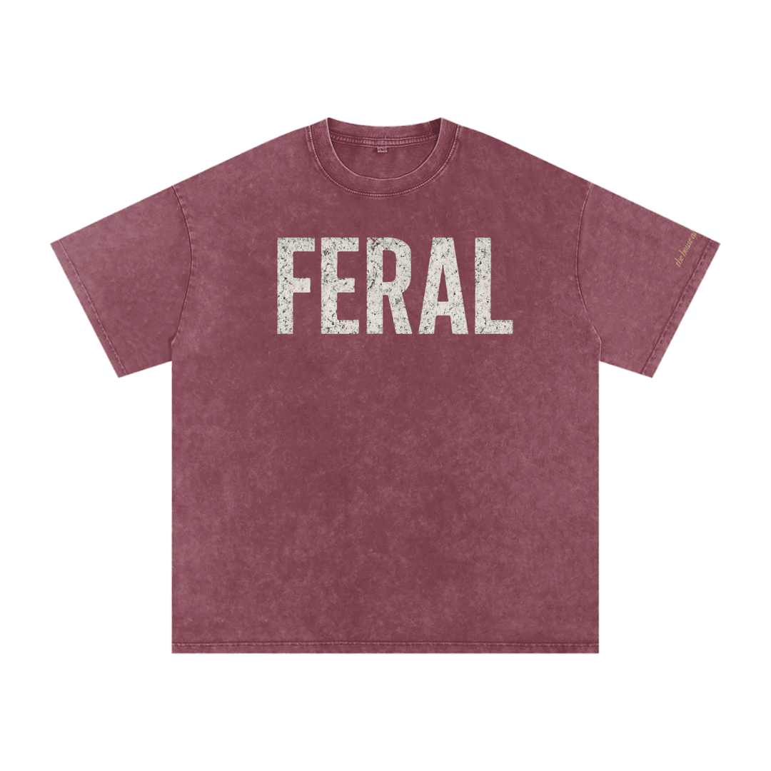 Snow Washed Oversized Cotton T-Shirt