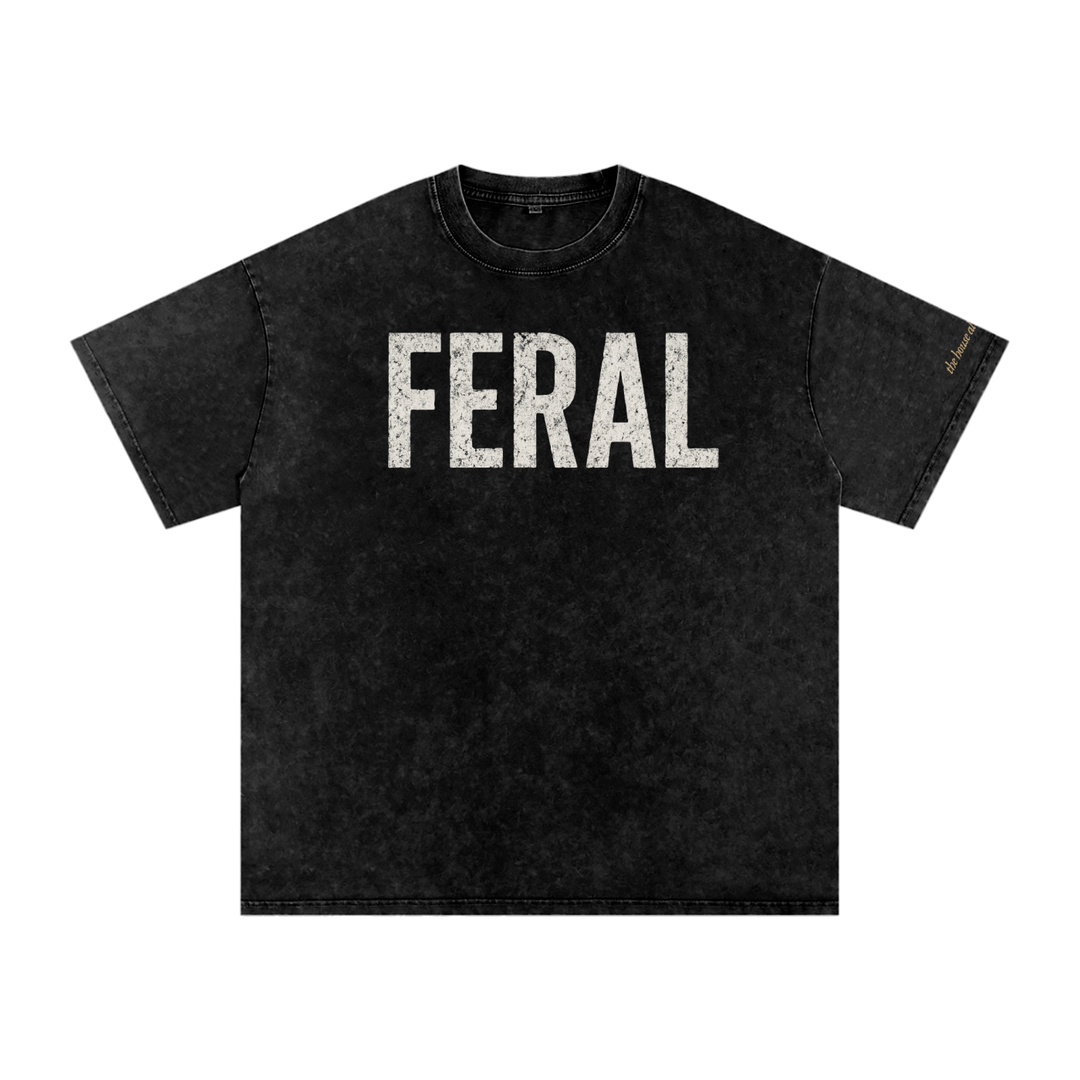 Snow Washed Oversized Cotton T-Shirt