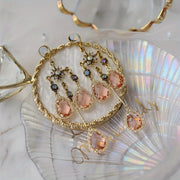 VintageWater Drop Long Tassel Earrings with Rhinestones