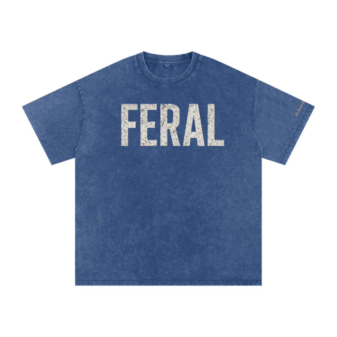 Snow Washed Oversized Cotton T-Shirt