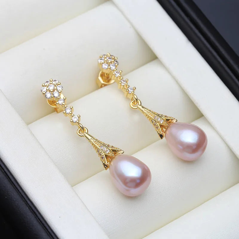 Real Freshwater Natural Pearl Earrings