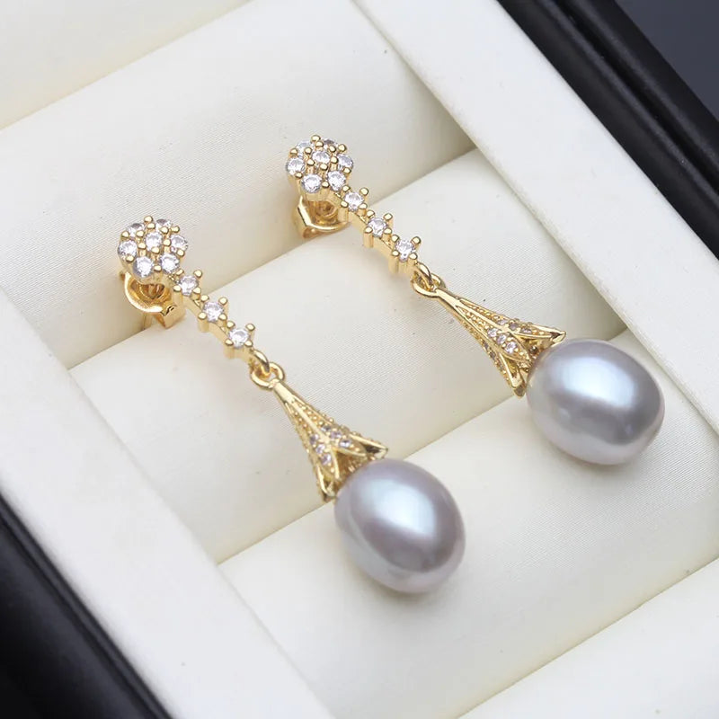 Real Freshwater Natural Pearl Earrings