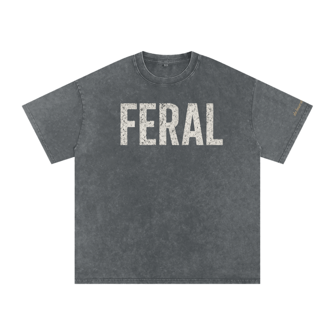 Snow Washed Oversized Cotton T-Shirt